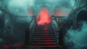Spooky Staircase Mobile Background Gothic Horror 4K Desktop Wallpaper