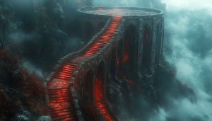 Fantasy Castle Stairway 4K Wallpaper Epic Mobile Background