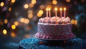 Birthday Cake with Candles 4K Desktop Celebration Background Wallpaper