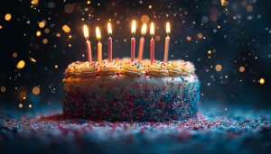 Birthday Cake Candles Bokeh Lights Celebration Mobile Wallpaper