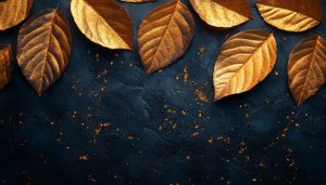 Free Golden Leaves Texture Wallpaper For Desktop and Mobile Background