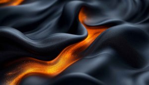 Abstract Black and Orange Glowing Waves 4K Desktop Wallpaper