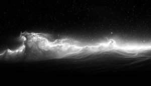 Monochrome Space Nebula 4K Desktop Wallpaper, Free Cosmic Background