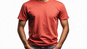 T-Shirt Mockup Template Reddish Orange Casual Outfit Free Wallpaper