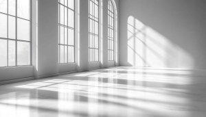 Minimalist White Room Interior 4K Desktop Wallpaper Background Free