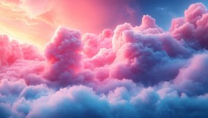 Pink and Blue Clouds Aesthetic Wallpaper 4K Desktop Background