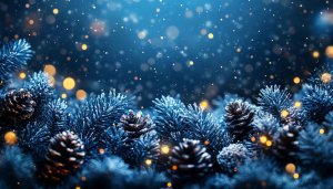 Festive Christmas Wallpaper 4K Desktop Background Pine Cones Decoration