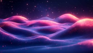 Abstract Neon Glowing Purple Hills Wallpaper for Desktop Backgrounds