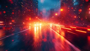 Vibrant City Road 4K Wallpaper, Abstract Car Light Trails