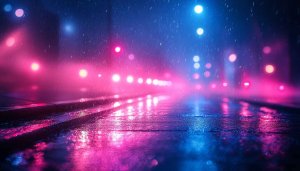 Cyberpunk Cityscape Mobile Wallpaper: Neon Rain 4K Desktop Background