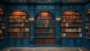 Dark Academia Bookshelf Aesthetic Wallpaper for Desktop and Mobile Background