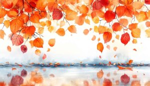 Watercolor Autumn Leaves 4K Desktop Background | Fall Mobile Wallpaper
