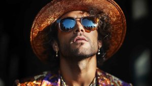 Cool Man Straw Hat Sunglasses Portrait Free Mobile Wallpaper