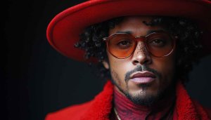 Stylish Man with Red Hat Portrait Wallpaper, Free Mobile Background