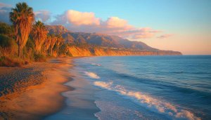 Santa Barbara Beach Sunset 4K Desktop Background, Tropical Coast Wallpaper