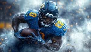 Dynamic NFL Football Player 4K Desktop Background Free Mobile Wallpaper