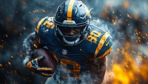NFL Football Player Running Wallpaper 4K Desktop Background Free Image