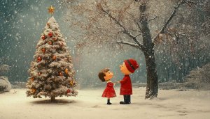 Charlie Brown Christmas Tree Snow Desktop Background Festive 4K Wallpaper