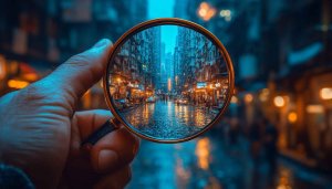 City Street Through Magnifying Glass Aesthetic Mobile Wallpaper