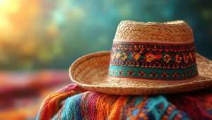 Summer Straw Hat with Woven Band Free Wallpaper