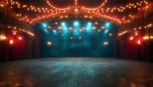 Vintage Theater Stage Backdrop 4K Desktop Wallpaper Free