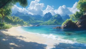 Paradise Beach 4K Desktop Wallpaper - Free Island Mobile Background
