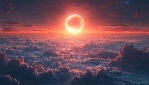 Fiery Planet Above Clouds 4K Desktop Wallpaper Free
