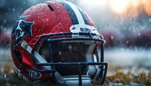Snowy Football Helmet 4K Desktop Wallpaper For Sports Fans