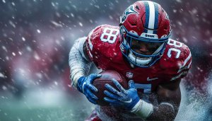 NFL Football Player in Snow 4K Mobile Wallpaper Free