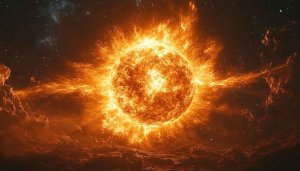 Fiery Sun 4K Desktop Background Space Galaxy Wallpaper