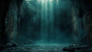 Eerie Cave Waterfall 4K Desktop Wallpaper Free Mobile Background