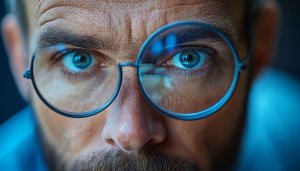 Man with Glasses Close Up Portrait Free Desktop Background