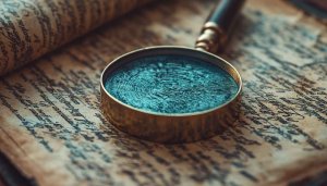 Antique Book with Magnifying Glass Mobile Wallpaper Background