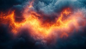 Fiery Nebula Clouds 4K Desktop Background Wallpaper, Mobile Lock Screen