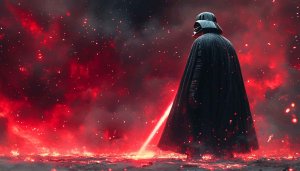 Darth Vader Wallpaper 4K Red Glowing Background Star Wars Theme