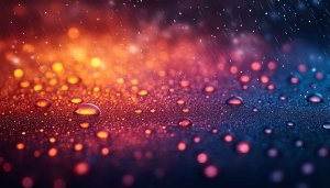 Raindrops on Glass Aesthetic 4K Desktop Wallpaper, Red and Blue