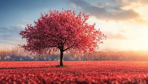 Aesthetic Pink Blossom Tree Mobile Wallpaper, 4K Desktop Background