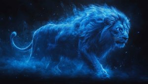 Electric Blue Lion Wallpaper - Free 4K Desktop Background