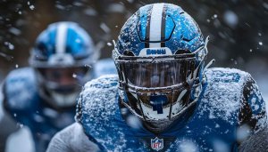 Detroit Lions Football Team Snow Game 4K Desktop Wallpaper