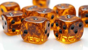 Amber Dice Close-Up Photography 4K Desktop Mobile Wallpaper