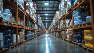 Warehouse Interior 4K Backgrounds, Industrial Stock Mobile Wallpaper, Shelves