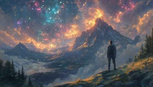 Cosmic Mountain Range 4K Desktop Wallpaper, Free Mobile Backgrounds
