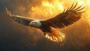 Soaring Eagle Golden Hour 4K Desktop Wallpaper Free