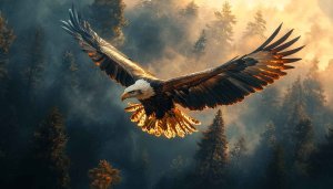 Majestic Eagle in Flight 4K Wallpaper for Desktop Background