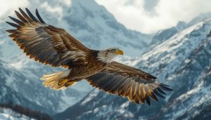 Soaring Eagle 4K Wallpaper - Mountain Vista Free Mobile Background