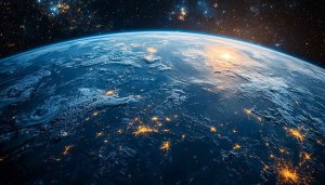 Earth From Space 4K Wallpaper, Night City Lights Background