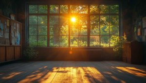 Sunlit Room Window View 4K Desktop Background Nature Wallpaper