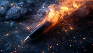 Fiery Rocket Launch Mobile Wallpaper, Space Adventure Background