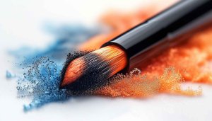 Makeup Brush with Colorful Powder Explosion Aesthetic Mobile Wallpaper