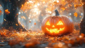 Halloween Pumpkin 4K Desktop Wallpaper Fall Autumn Scene